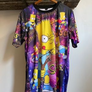 Simpsons all over polyester T-shirt. Approx size medium/large.